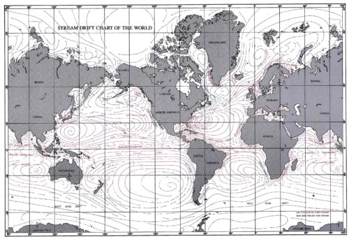 globale Karte aller Meeresstömungen der US Navy, 2004