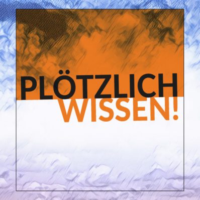 Plötzlich Wissen Logo, das angekockelt ist